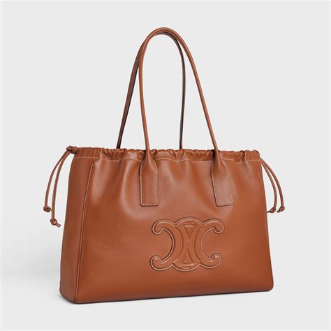 celine tri fold medium size|Celine Smooth Calfskin Cuir Small Triomphe Cabas Drawstring Tan.